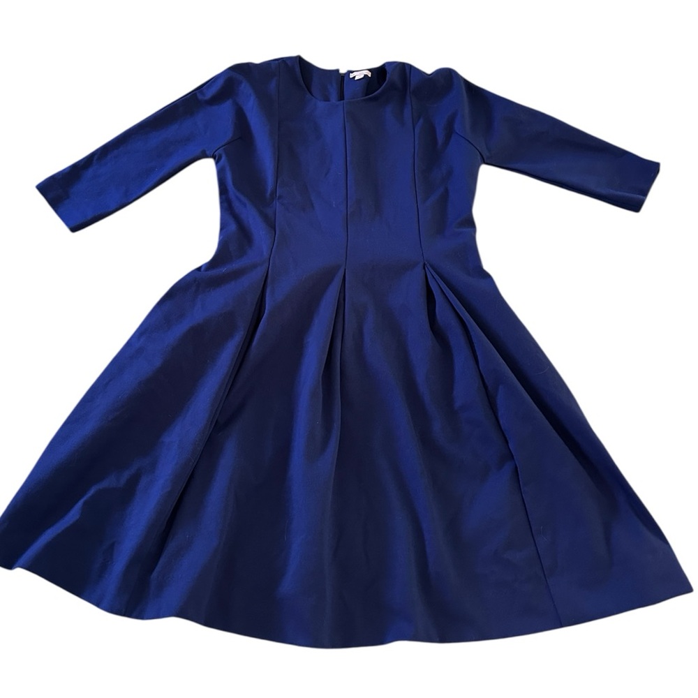 GAP blue fit and flare dress with pleated skirt